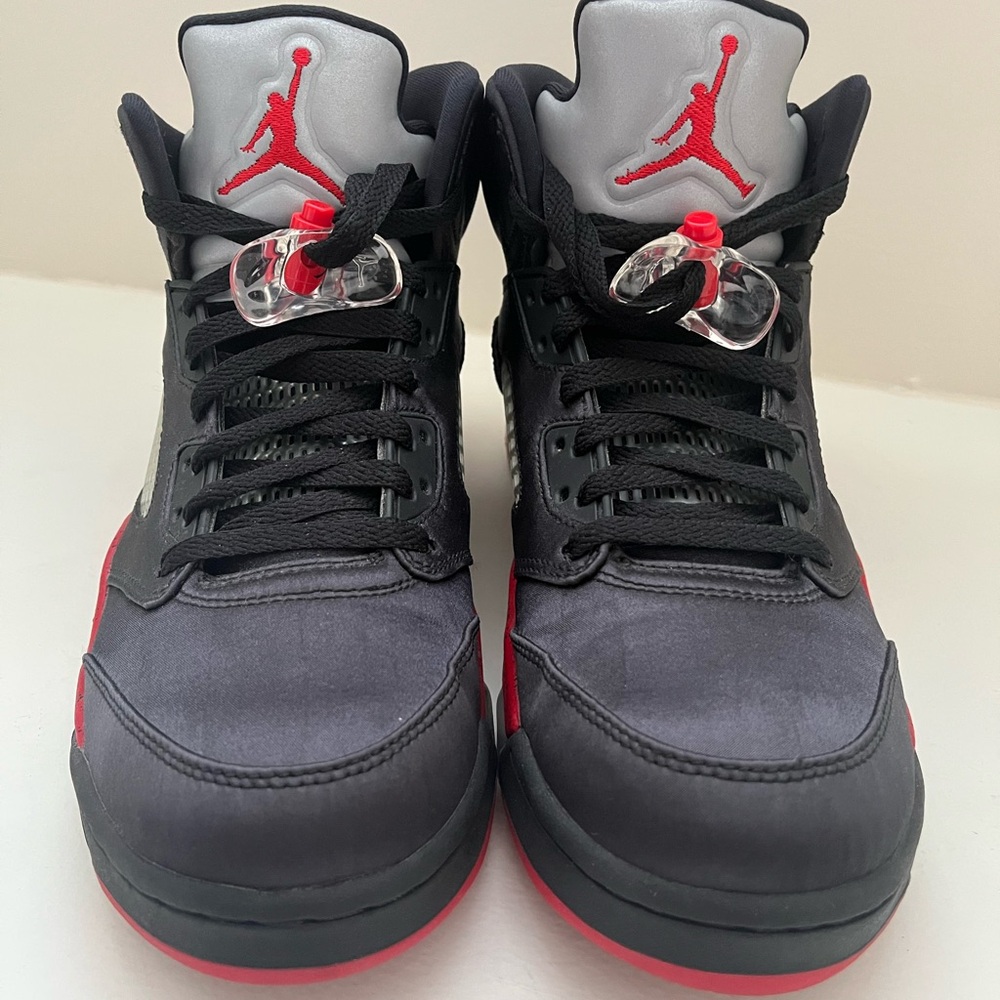 Nike Air Jordan 5 Black and Red Satin Bred. Size 10 Men’s